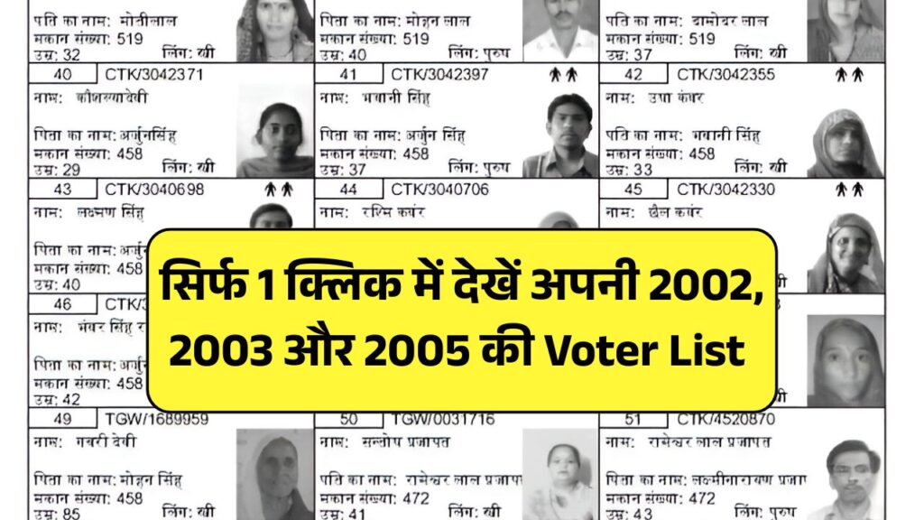 SIR Voter List 2002/2003/2005
